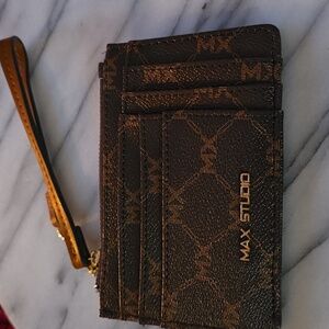 Max Studio Brown Wristlet Card Holder NWOT